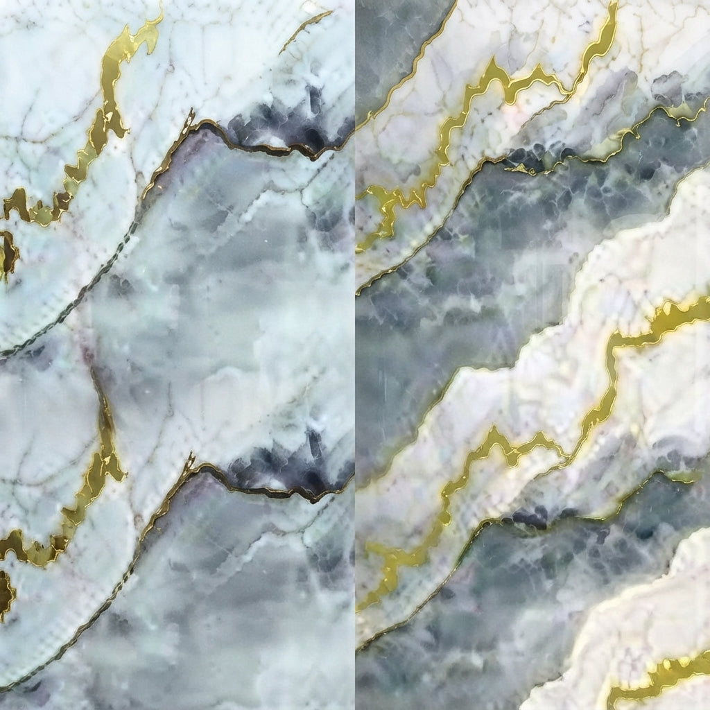 Luxury White & Gold UV Marble Sheet (9ft x 4ft)
