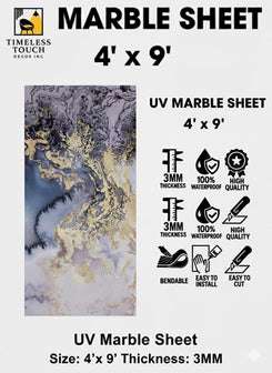 UV Marble Sheets, Deluxe Gray