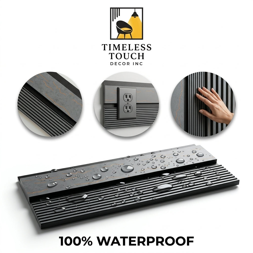 Modern Black Fluted Wall Panel – YT1207-6