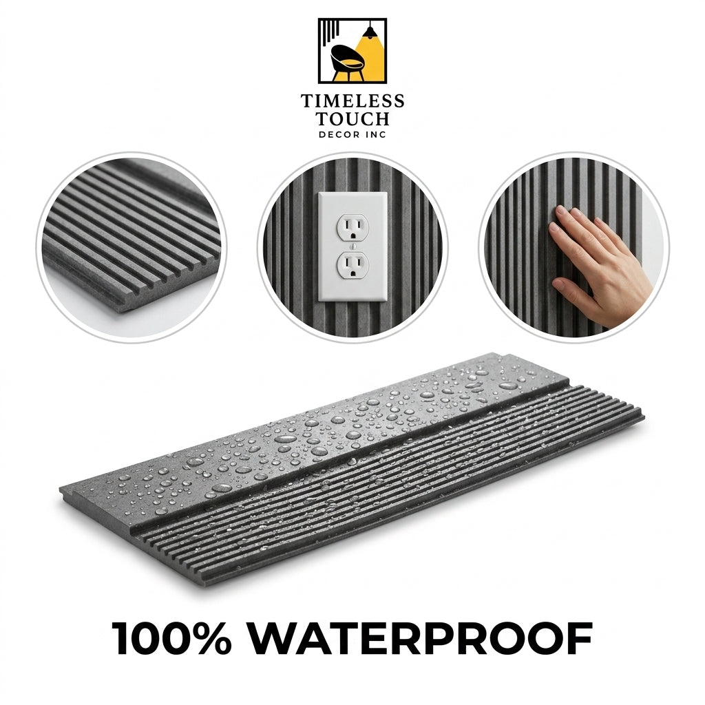 Modern Grey Fluted Wall Panel – Contemporary Interior Panel