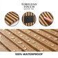 3D Fluted Wall Panel - Natural Teak Faux Wood Grain (Vertical Slats)