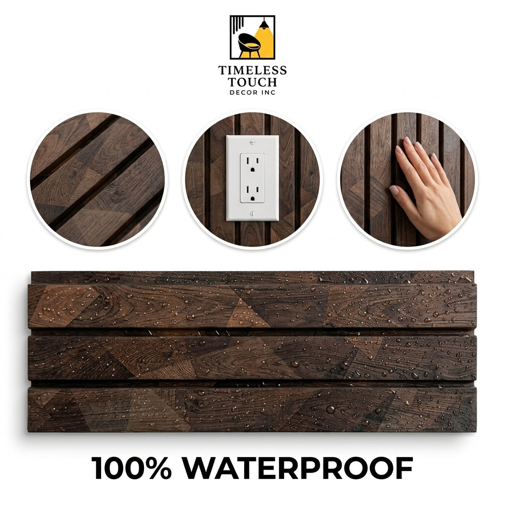 (Dark Walnut / Geometric Wood Grain Panel)