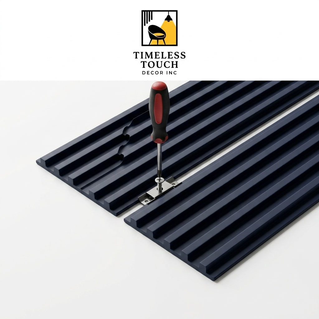 (Navy Blue / Dark Blue Scalloped Panel)