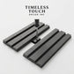 3D Fluted Wall Panel - Chevron Charcoal Faux Wood Slats