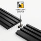 3D Fluted Wall Panel - Deep Charcoal Black Faux Wood Grain (Vertical Slats)