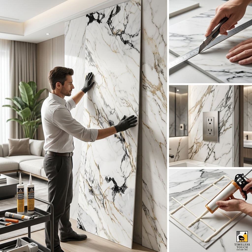 Calacatta Gold Fine Vein UV Marble Sheet (9ft x 4ft)