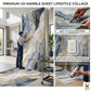 Luxury Blue & Gold UV Marble Sheet (9ft x 4ft)