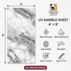 Calacatta Gold Fine Vein UV Marble Sheet (9ft x 4ft)