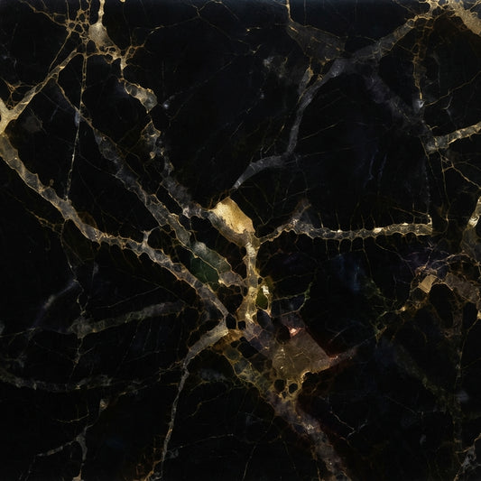 Black Portoro Gold Vein UV Marble Sheet (9ft x 4ft)