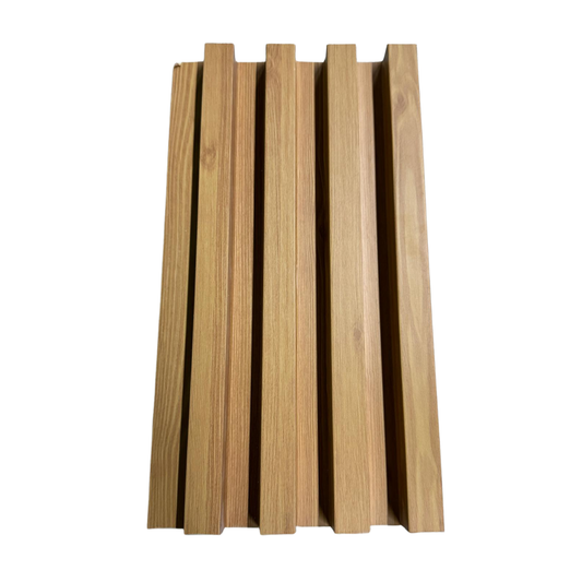 3D Fluted Wall Panel - Golden Oak Faux Wood Grain (Vertical Slats)