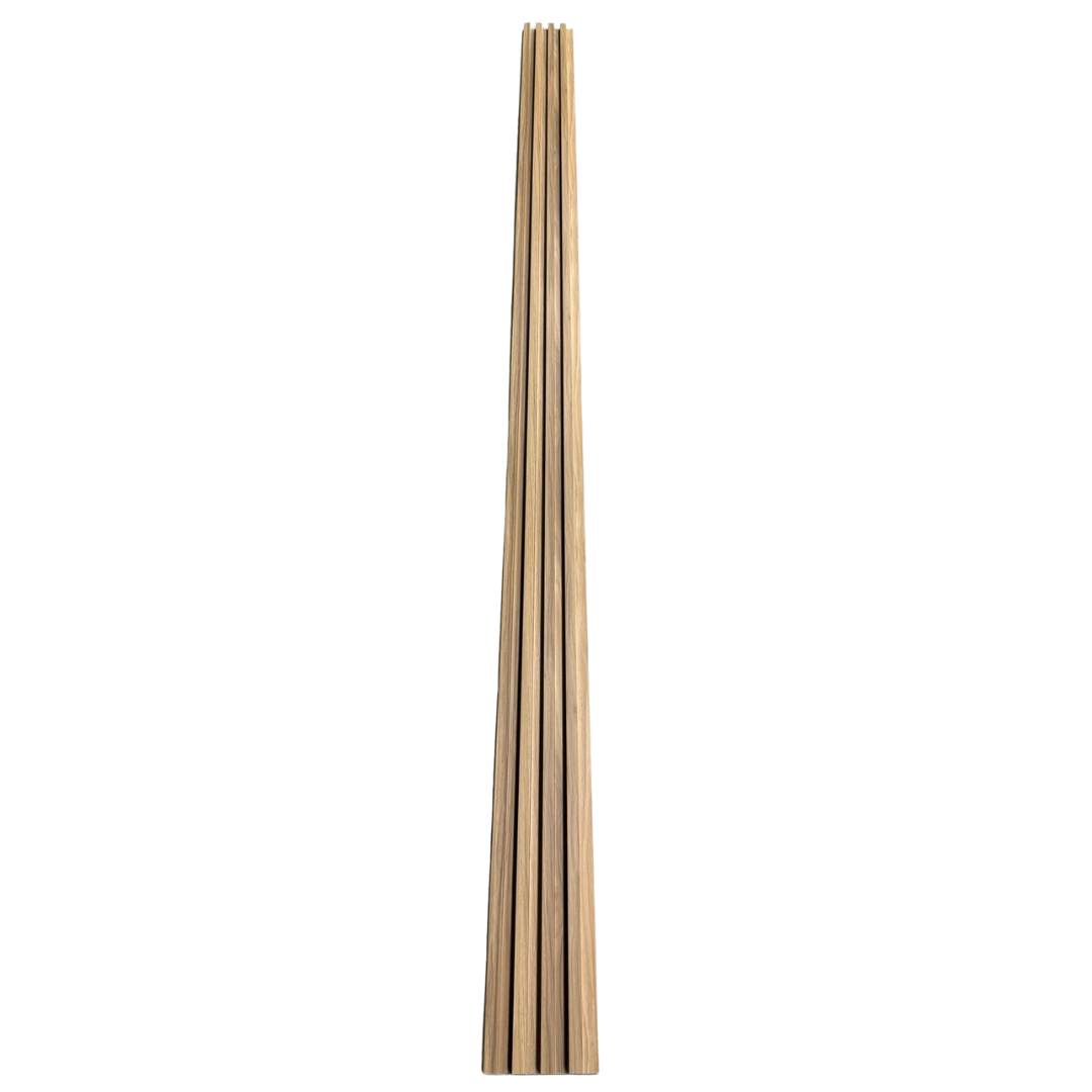 3D Fluted Wall Panel - Natural Teak Faux Wood Grain (Vertical Slats)