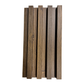 3D Fluted Wall Panel - Rustic Walnut Faux Wood Grain (Vertical Slats)