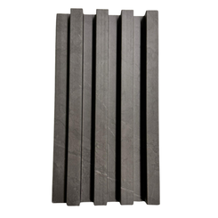 Modern Charcoal Fluted Wall Panel with Marble Veining (Vertical Slats)