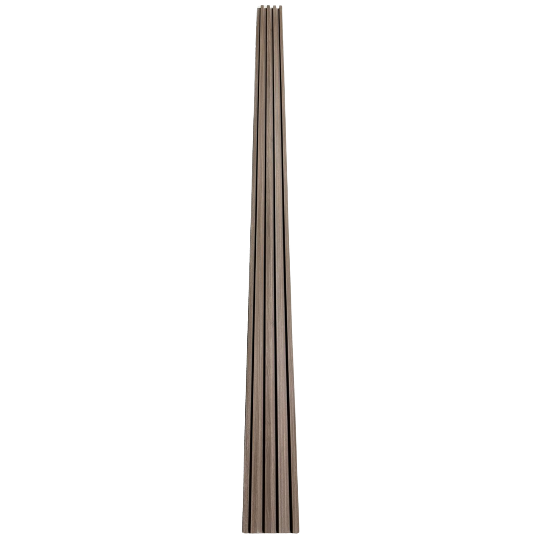 3D Fluted Wall Panel - Light Taupe Faux Wood Grain (Vertical Slats)