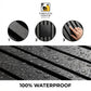 Modern Charcoal Fluted Wall Panel with Marble Veining (Vertical Slats)