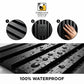 3D Fluted Wall Panel - Deep Charcoal Black Faux Wood Grain (Vertical Slats)