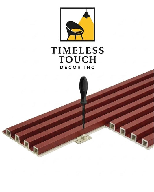 Red Wood WPC Fluted Wall Panel – 9.5 FT Decorative Waterproof Interior Wall Cladding