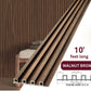Walnut Brown WPC Fluted Wall Panel – 10 FT Decorative Waterproof Interior Wall Cladding