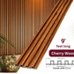 Cherry Wood WPC Fluted Wall Panel – 9 FT Decorative Waterproof Interior Wall Cladding