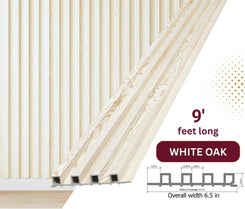 White Oak WPC Fluted Wall Panel – 9 FT Decorative Waterproof Interior Wall Cladding