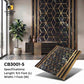 (Black Marble with Gold Geometric Inlay)