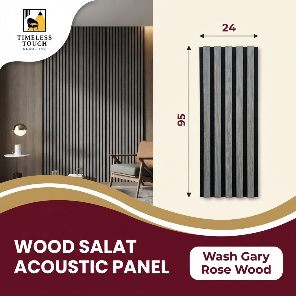 Modern Gray Rosewood Wood Slats