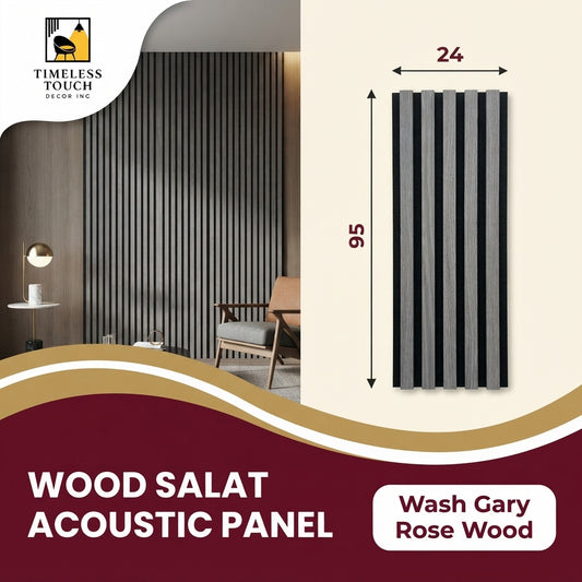 Modern Gray Rosewood Wood Slats