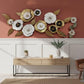 Glam White, Black, and Gold Floral Metal Wall Art