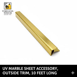 10 FT Metallic Gold Outside Corner Trim for Wall Panels (UV Marble Accessory)