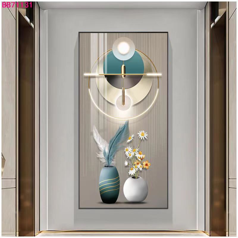 Abstract Blue, Teal, and Gold Foil Canvas Wall Art