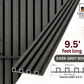 3D Fluted Wall Panel - Chevron Charcoal Faux Wood Slats