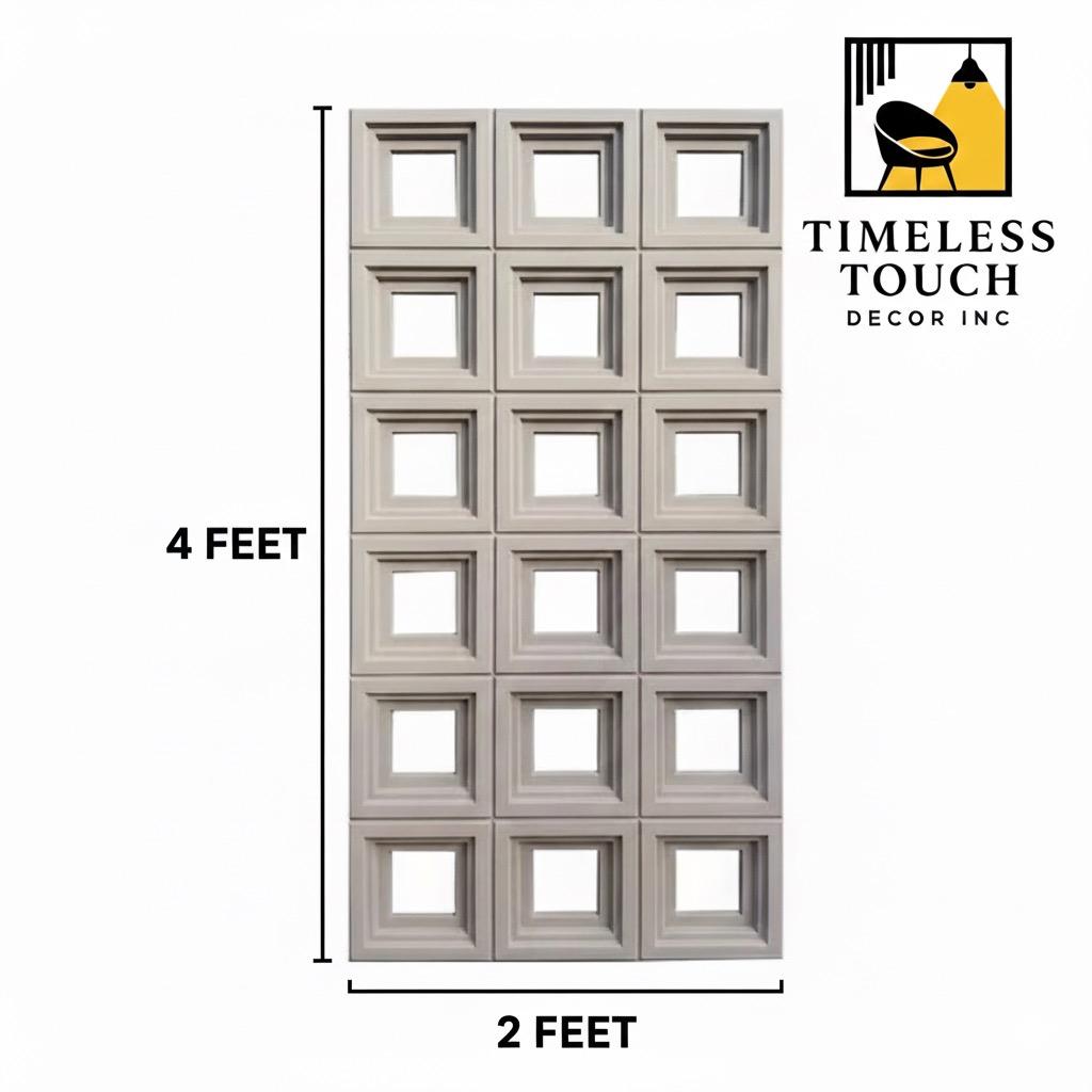 Architectural 3D Modular Geometric Wall Panels (Warm Beige/Off-White)