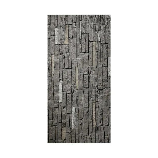 3D Faux Stacked Ledger Stone Wall Panels (Mid-Tone Gray/Slate)