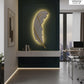 Luxury LED Feather Wall Sconce - White & Gold Textured Accent Light