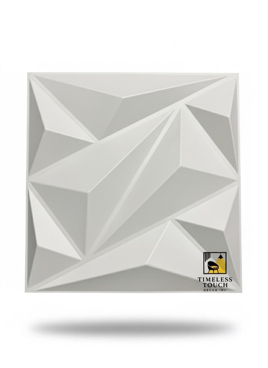 3D White Abstract Flowing Vertical Lines Wall Panel