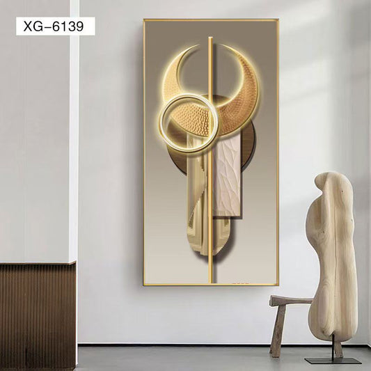 Abstract Metallic Gold Foil and Blue Geode Canvas Art (BB04690)