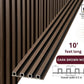 3D Fluted Wall Panel - Rich Espresso Faux Wood Grain (Vertical Slats)