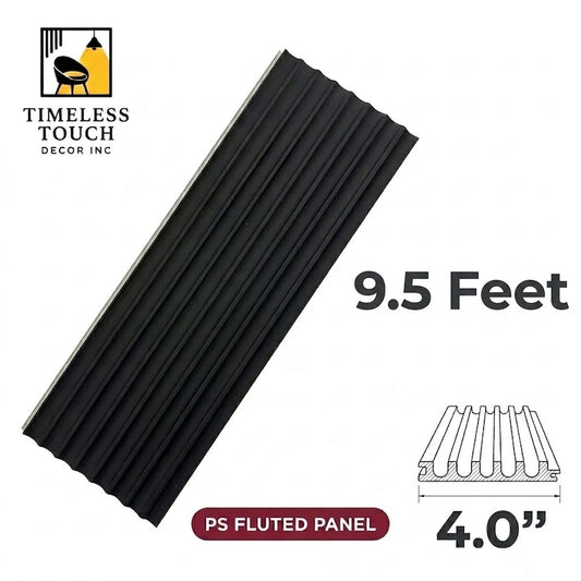 (Solid Black / Matte Black Fluted Panel)