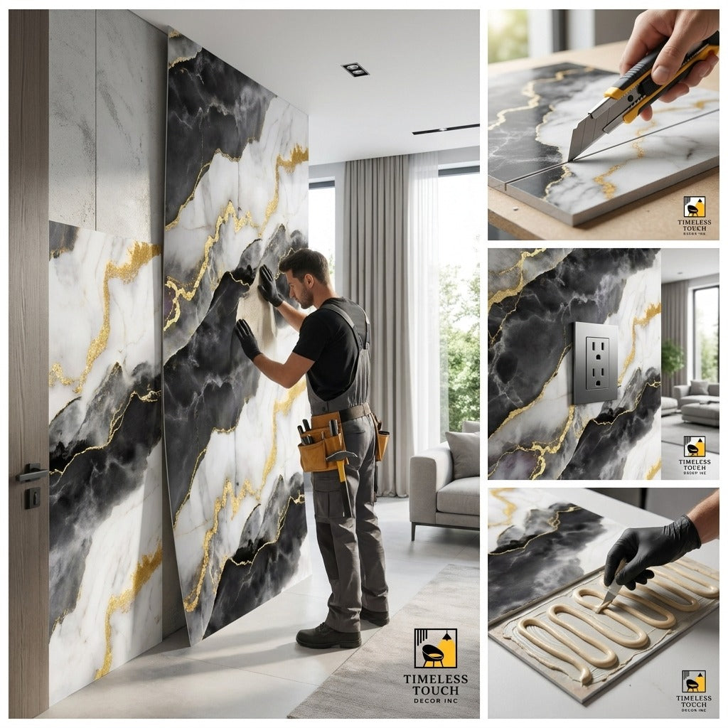 UV Marble Sheet 4' × 8' – 3mm Thickness, MT9019-G