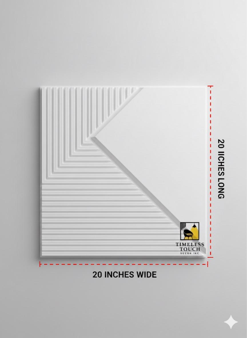 3D White Geometric Crystal Multi-Facet Wall Panel