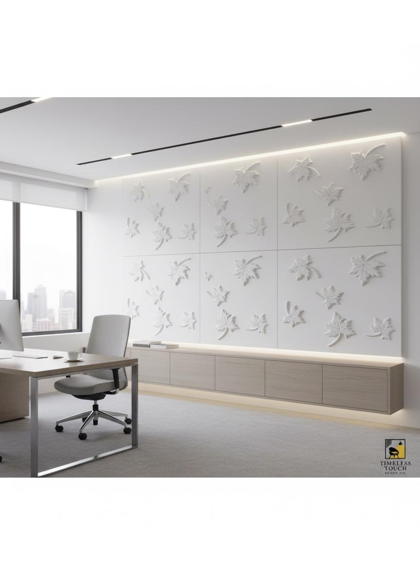 3D Faux Split-Face Stacked Stone Panel - Crisp White