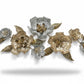 3D Gold and Silver Metallic Floral Wall Sculpture