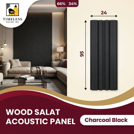 Modern Charcoal Black Wood Slats