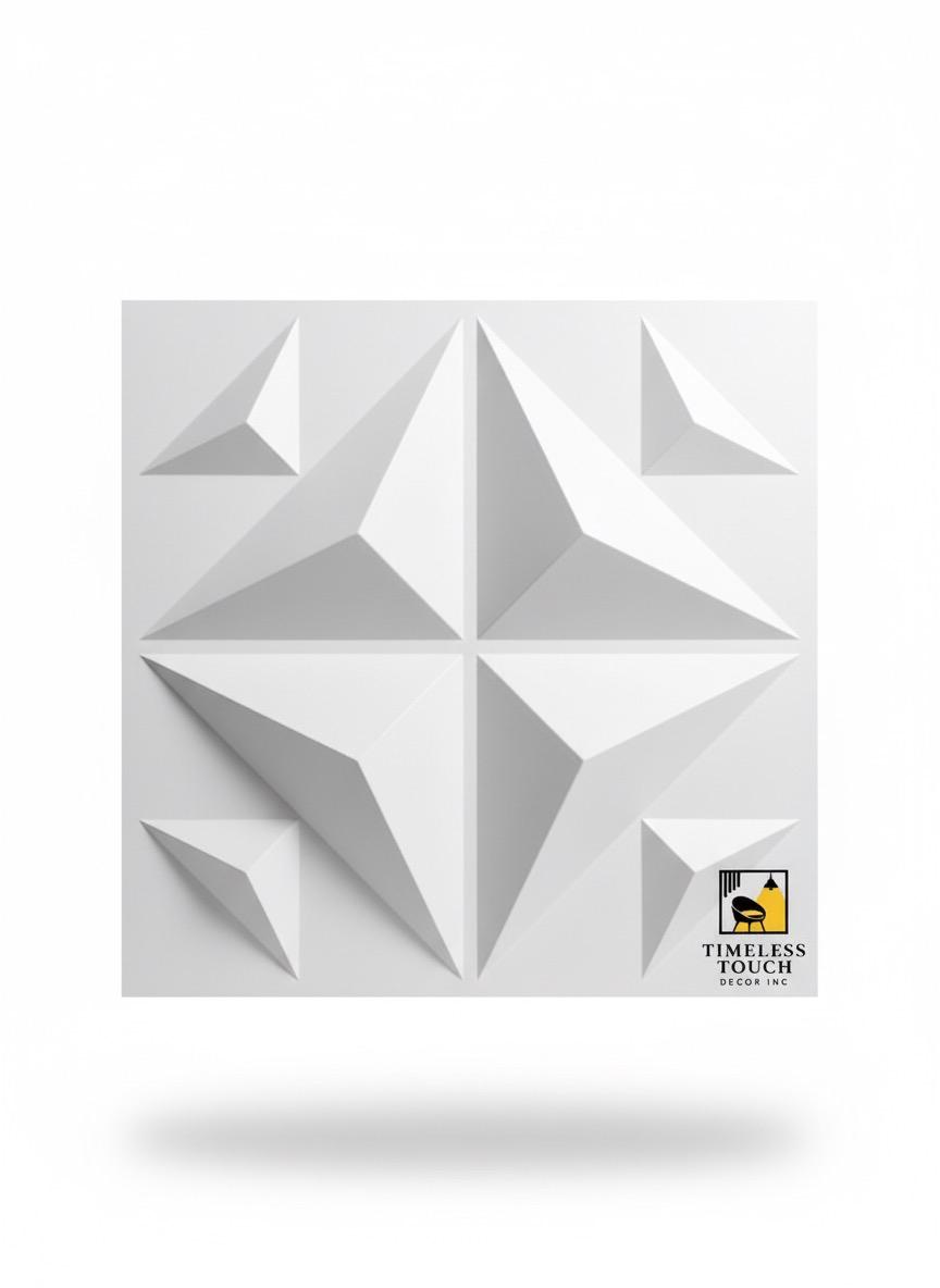 3D White Convex Cushion Geometric Wall Panel (Padded / Quilted Effect)