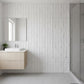3D Modern White Rectangular Stacked Stone Panel (Faux Brick Texture)
