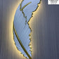 Luxury LED Feather Wall Sconce - White & Gold Textured Accent Light