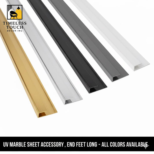 10 FT Metallic Rose Gold End Trim / J-Channel for Wall Panels (UV Marble Accessory)