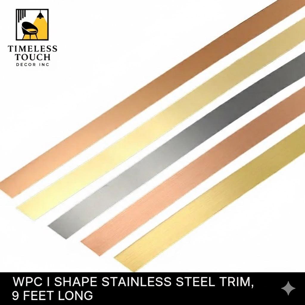 9 FT Flexible WPC I-Shape Metallic Accent Strip (Self-Adhesive Trim)