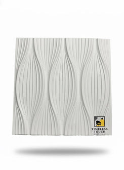 3D White Vertical Ripple Wave Sculpted Wall Panel
