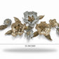 3D Gold and Silver Metallic Floral Wall Sculpture
